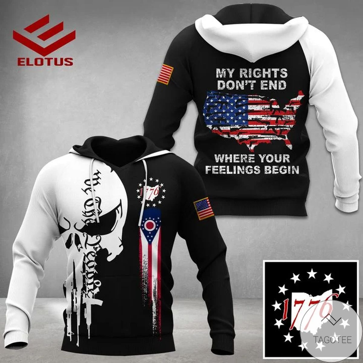 Ohio Patriots My Right Don't End Where Your Fear Begin Hoodie