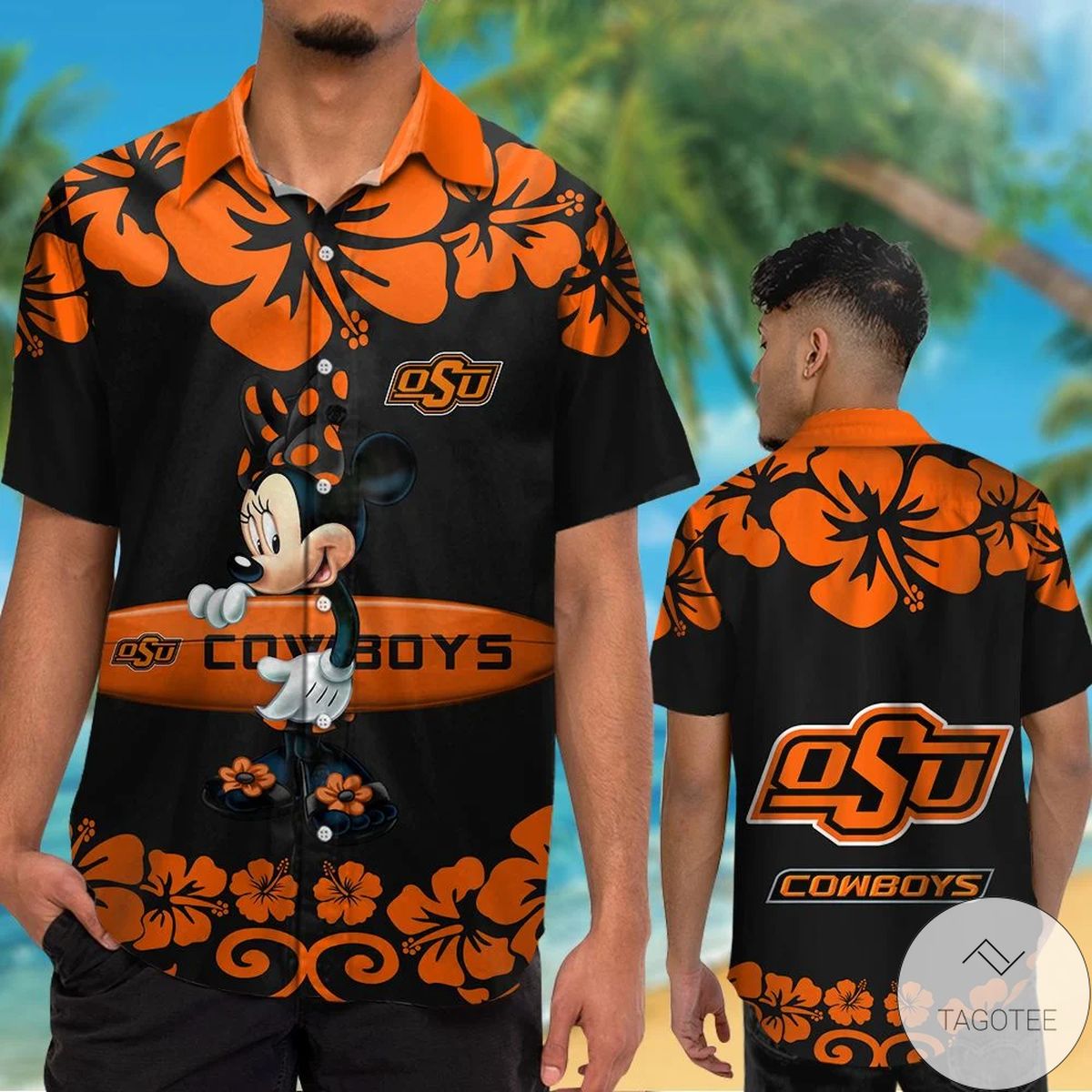 Oklahoma State Cowboys & Minnie Mouse Hawaiian Shirt