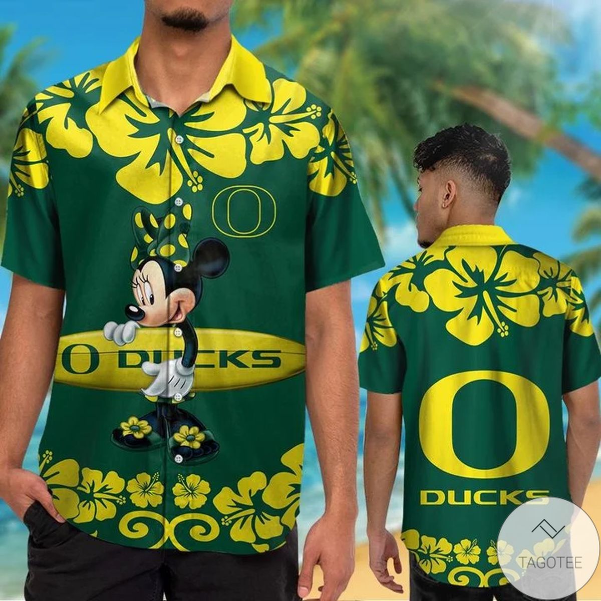 Oregon Ducks & Minnie Mouse Hawaiian Shirt
