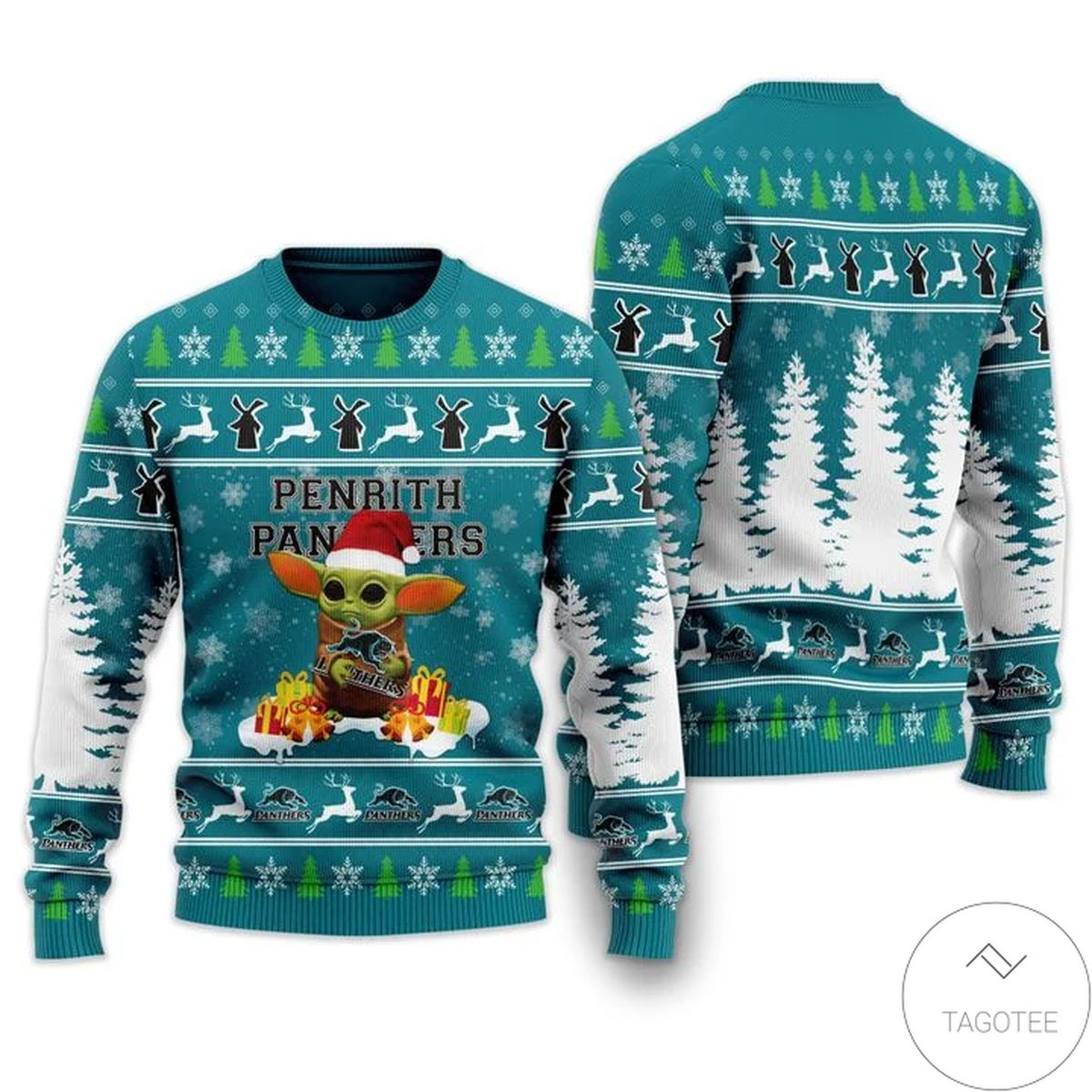 Penrith Panthers Baby Yoda Ugly Christmas Sweater