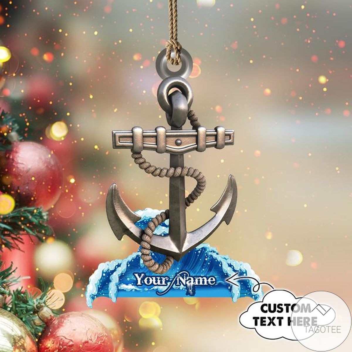 Personalized Anchor Shaped Ornament