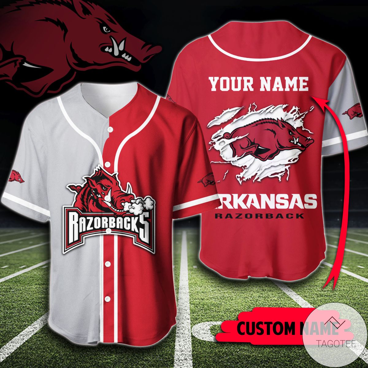 Personalized Arkansas Razorbacks Baseball Jersey Shirt