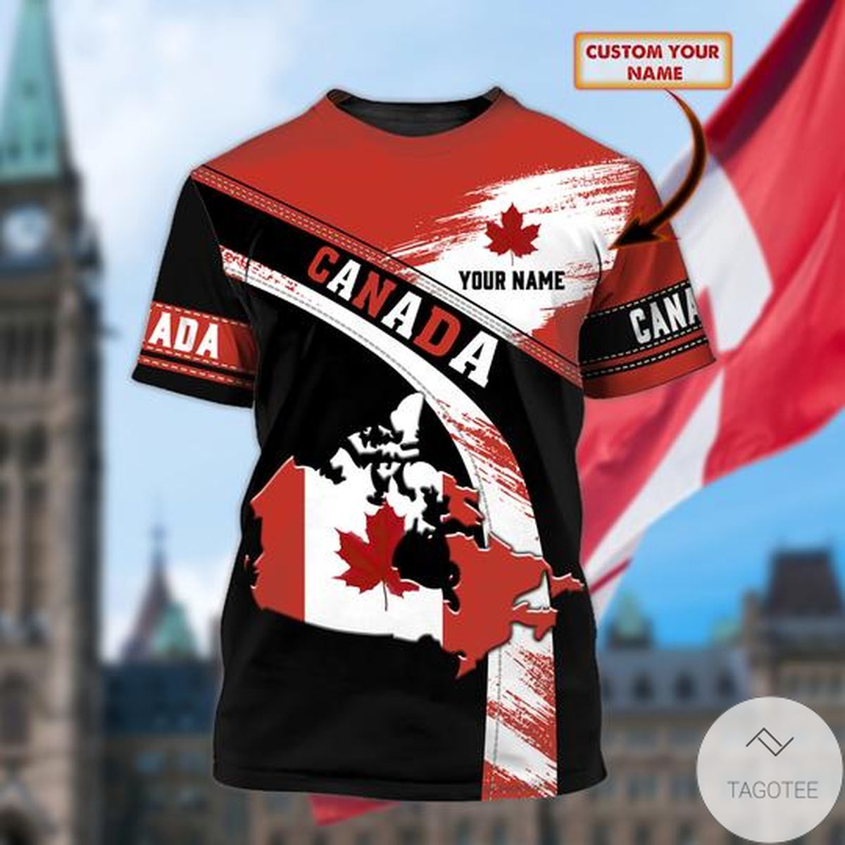 Personalized Canada Map And Flag 3d Shirt