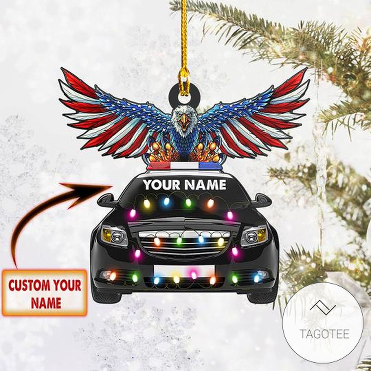 Personalized Car Police Christmas Ornament