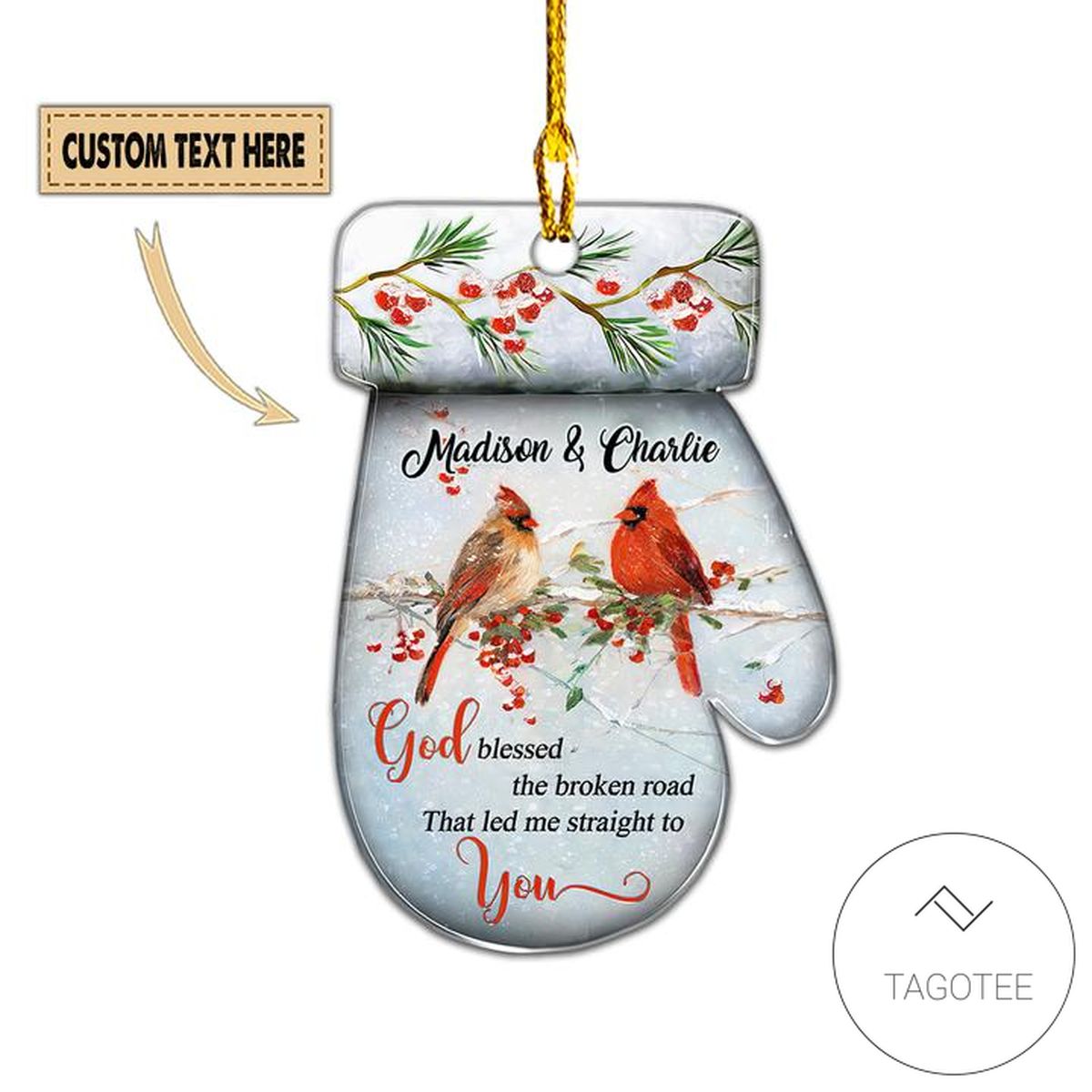 Personalized Cardinal Bird Oven Mitts Ornament