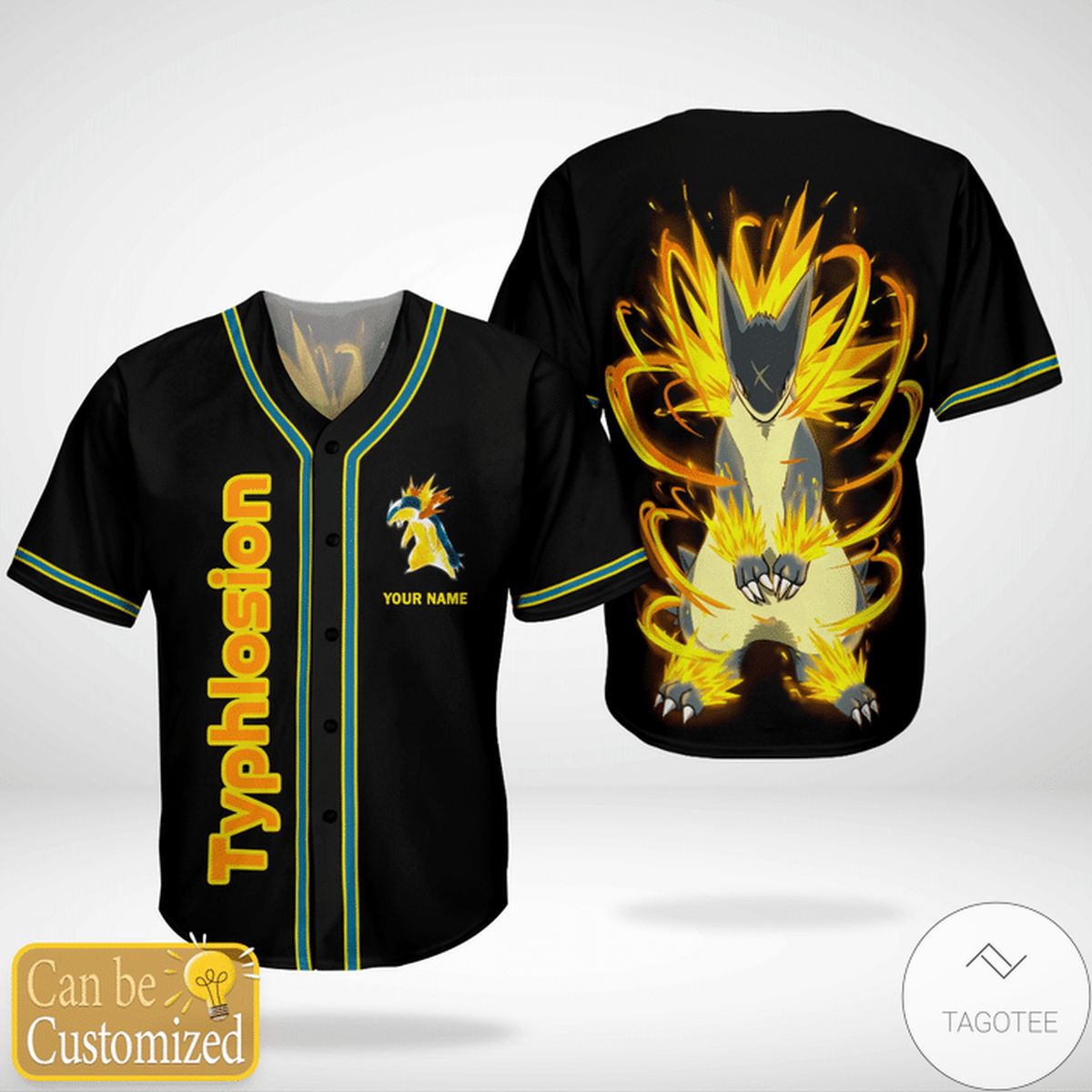 Personalized Customized Pokemon Typhlosion Baseball Jersey