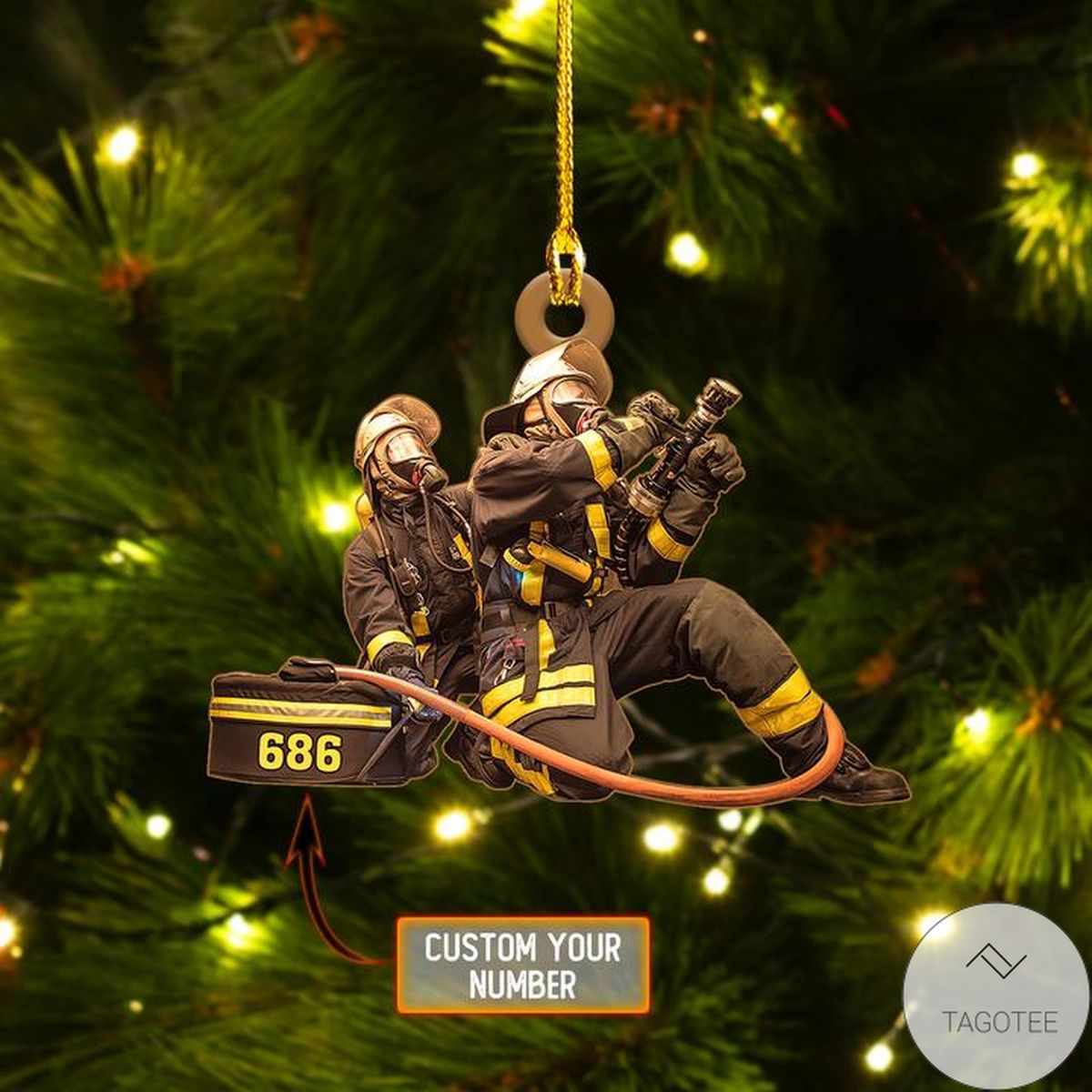 Personalized Firefighter Shaped Ornament