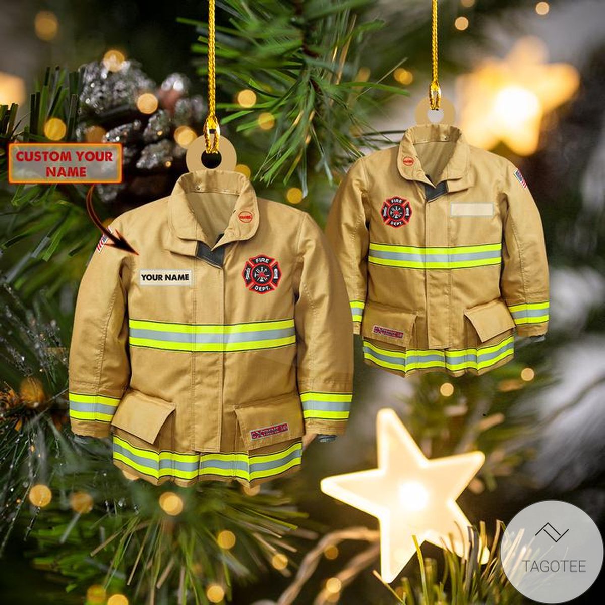 Personalized Firefighter Veggie Uniform Shaped Ornament