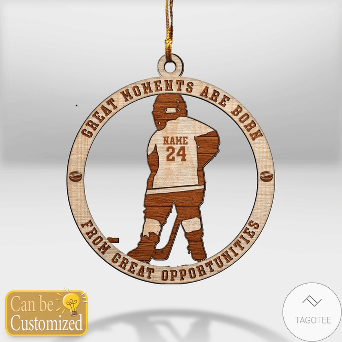 Personalized Ice Hockey Great Moment Are Born Ornament