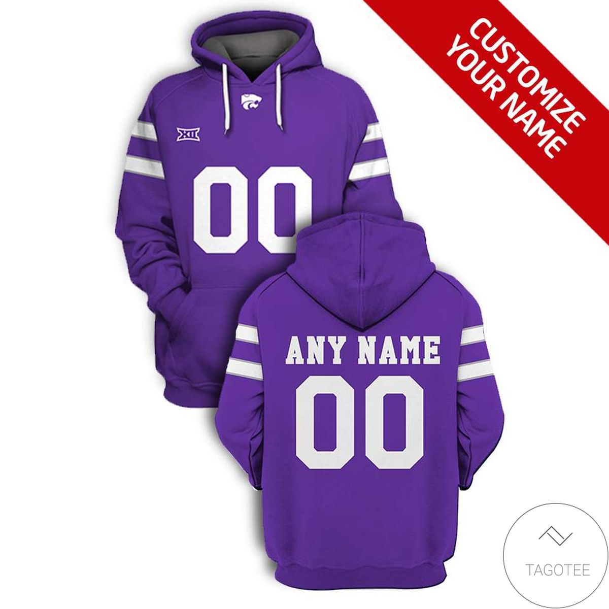 Personalized Kansas State Wildcats Branded Unisex 3d Hoodie