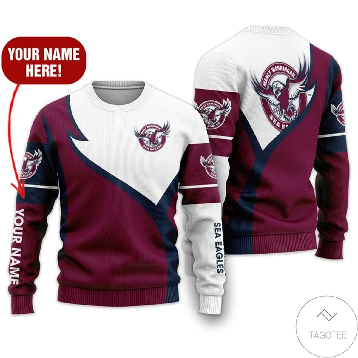 Personalized Manly-warringah Sea Eagles 3d Sweater