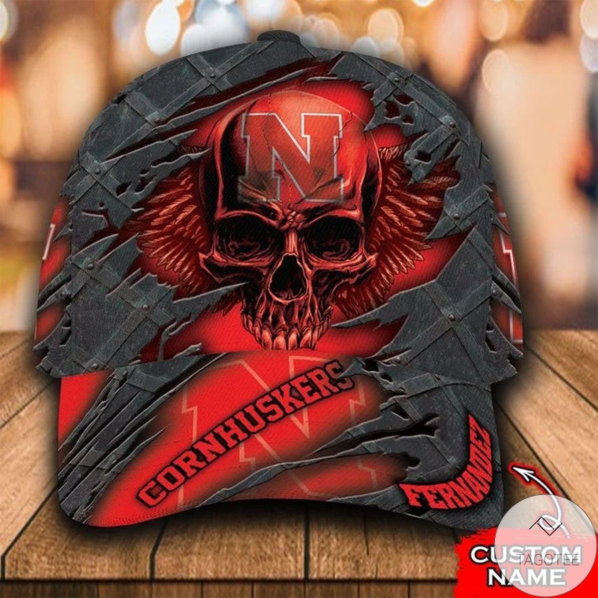 Personalized NCAA Nebraska Cornhuskers 3D Skull Cap