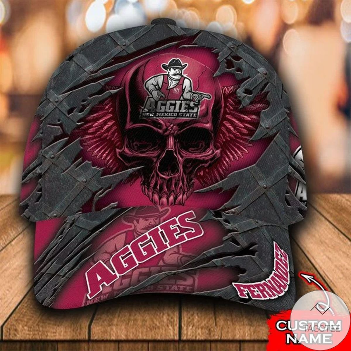 Personalized NCAA New Mexico State Aggies 3D Skull Cap Classic