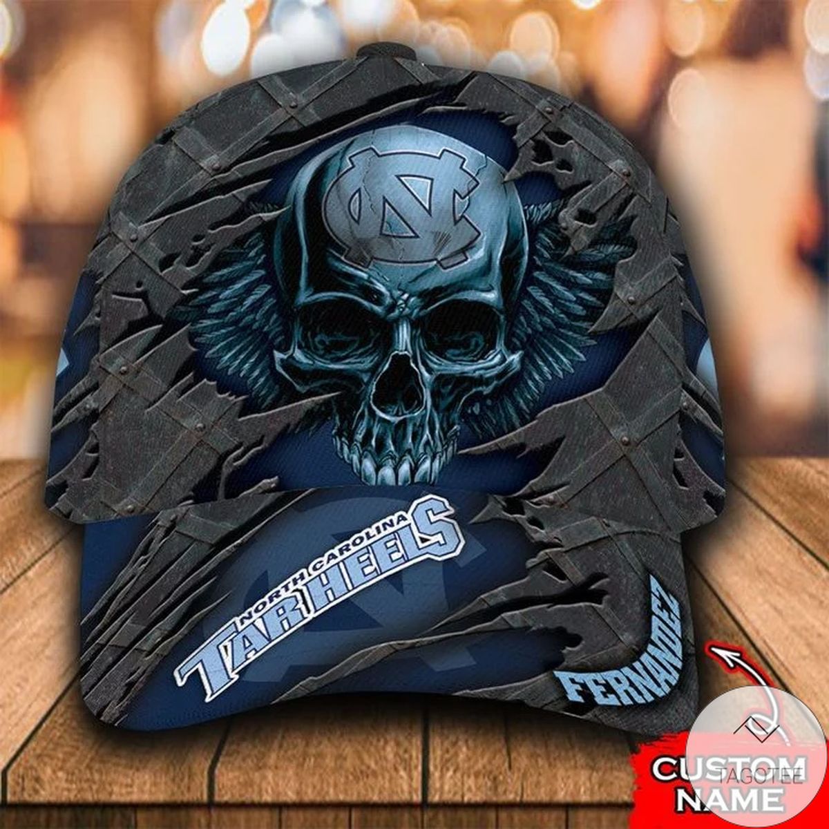 Personalized NCAA North Carolina Tar Heels 3D Skull Cap Classic