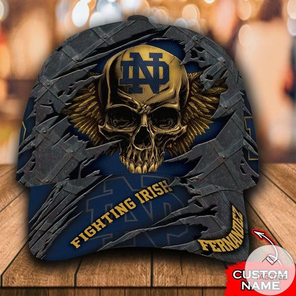 Personalized NCAA Notre Dame Fighting Irish 3D Skull Cap