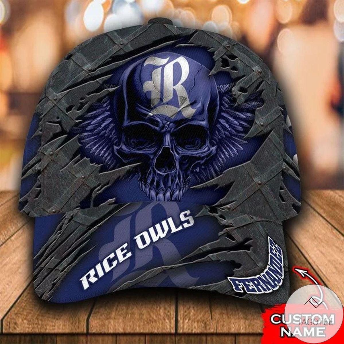 Personalized NCAA Rice Owls 3D Skull Cap Classic
