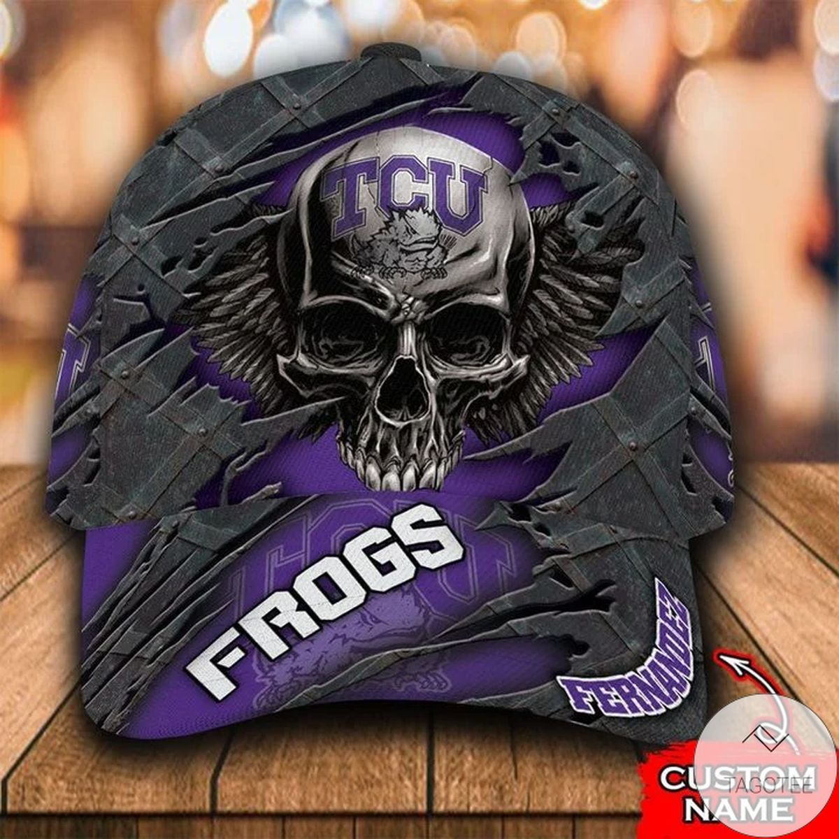 Personalized NCAA TCU Horned Frogs 3D Skull Cap Classic