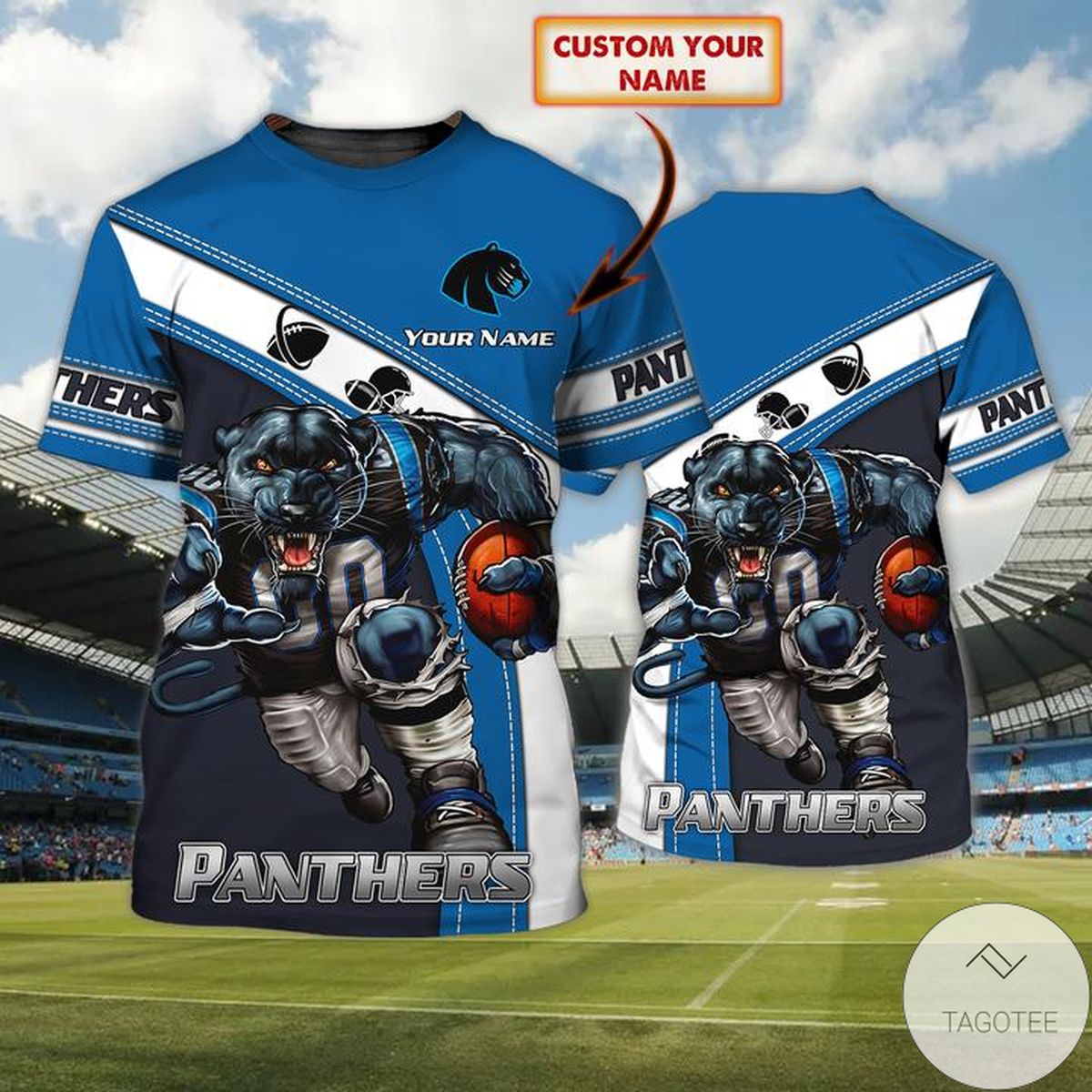 Personalized Name Carolina Panthers All Over Print T-Shirt
