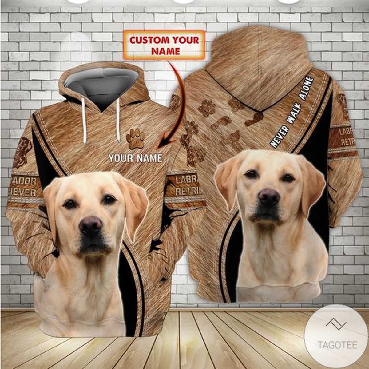 Personalized Never Walk Alone Labrador Retriever 3d Hoodie