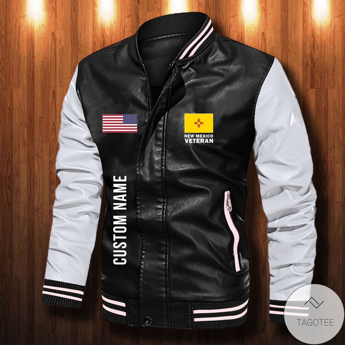 Personalized New Mexican By Blood American By Birth Leather Bomber Jacket