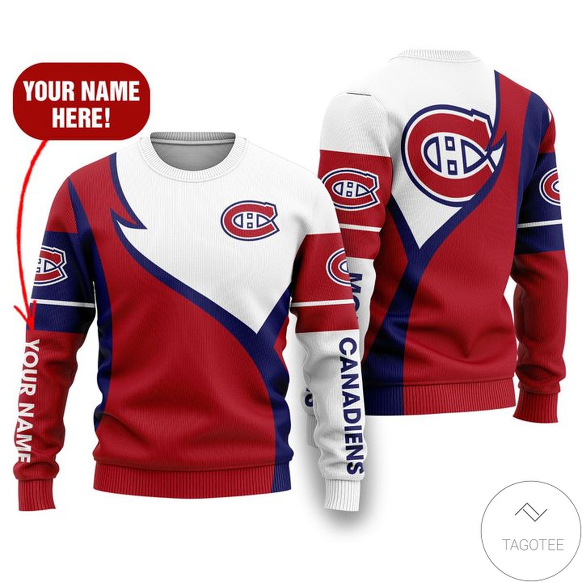 Personalized Nhl Montreal Canadiens 3d Sweater