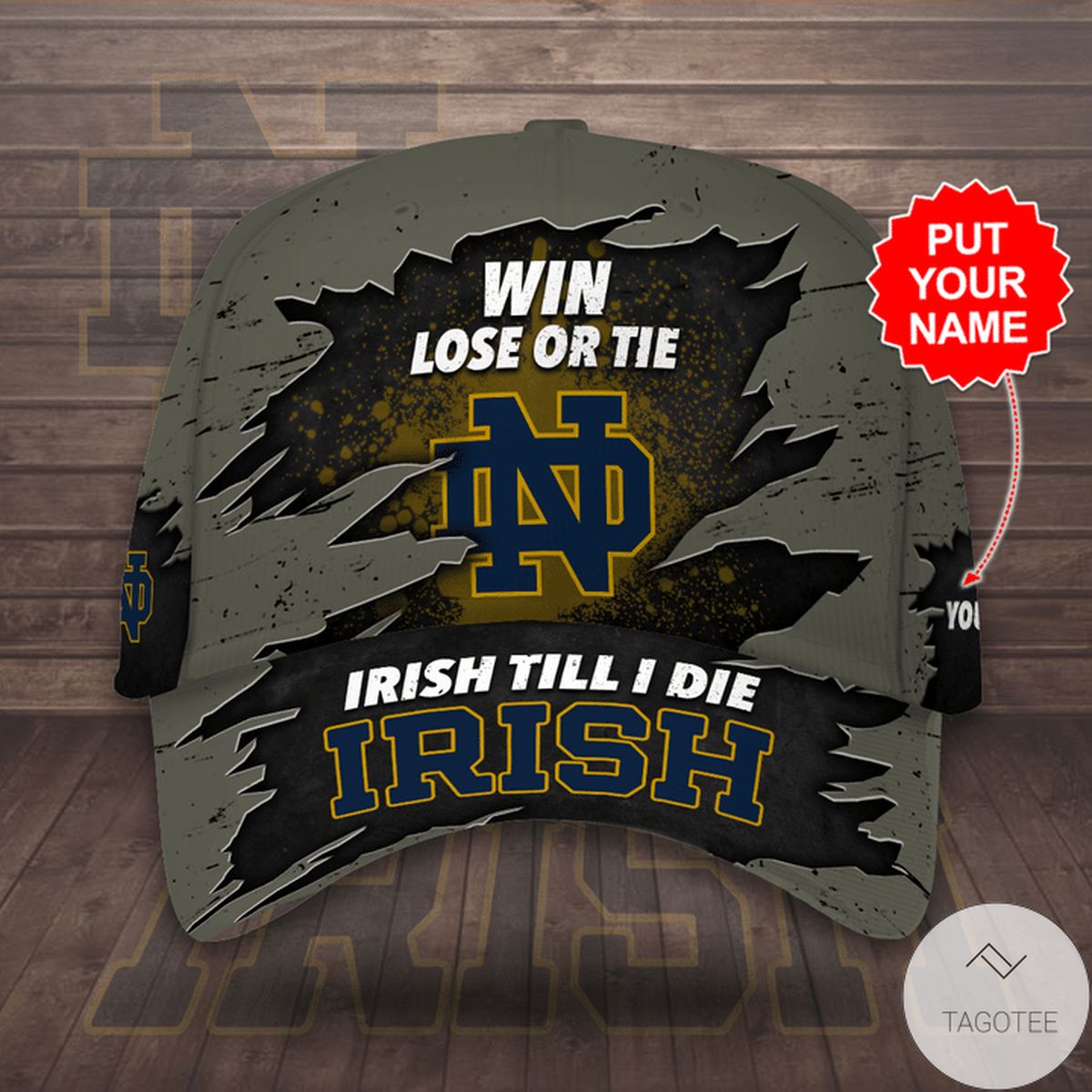 Personalized Notre Dame Fighting Irish Win Lose Or Tie Cap