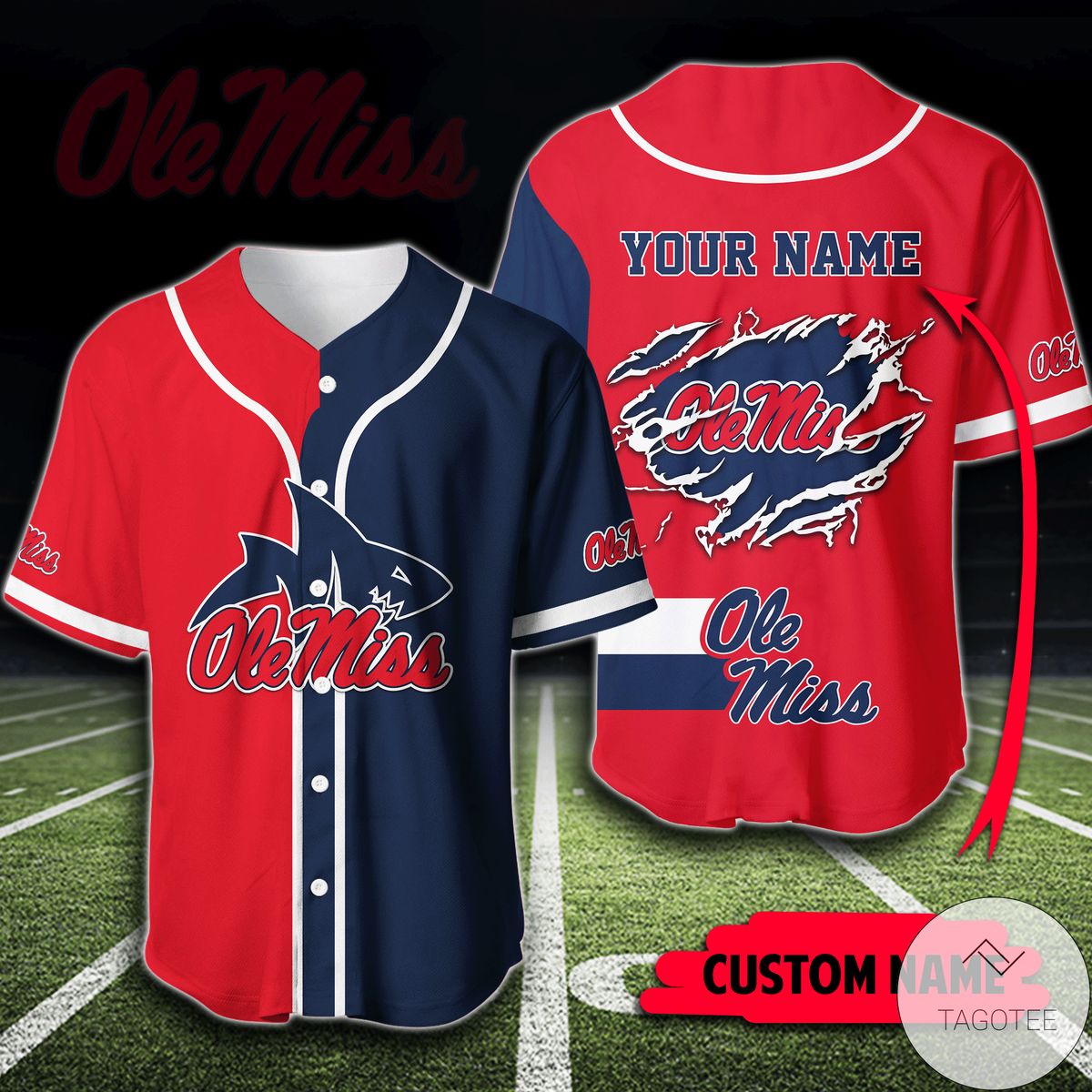 Personalized Ole Miss Rebels Baseball Jersey Shirt