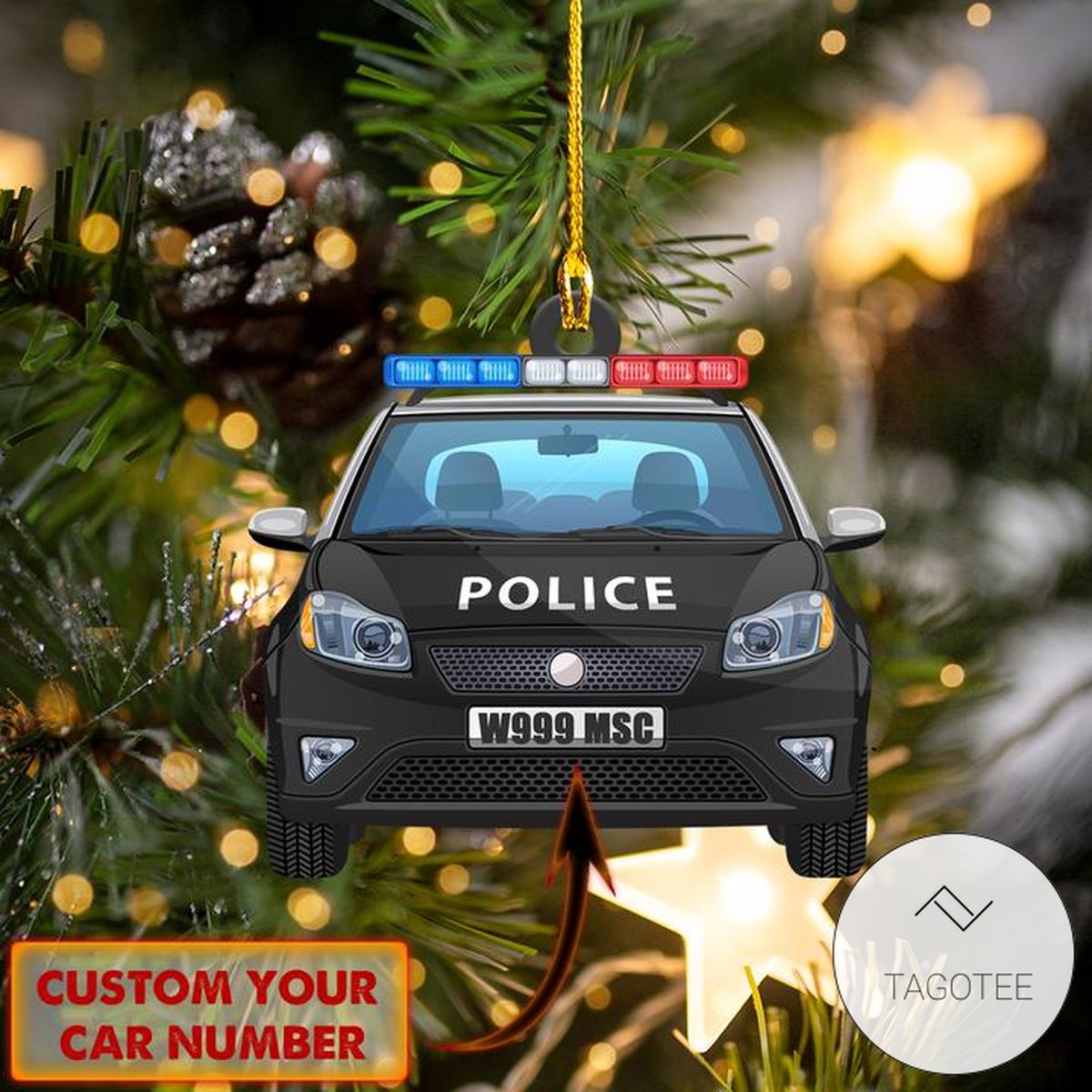 Personalized Police Car Ornament