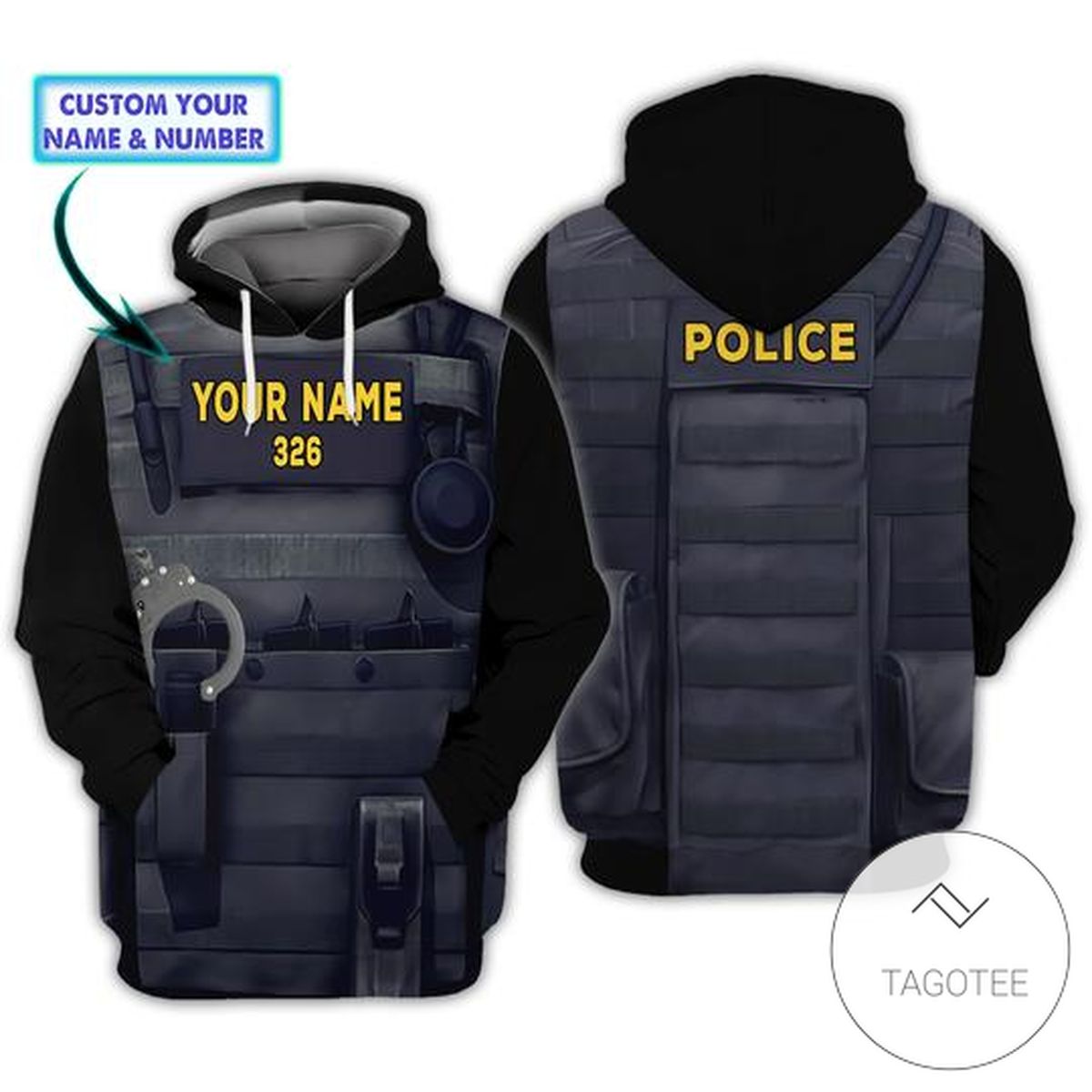 Personalized Police Sheriff Navy Hoodie