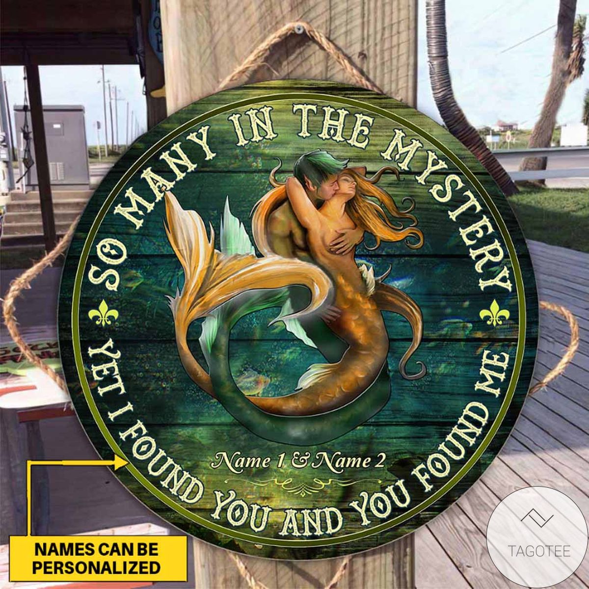 Personalized So Many In The Mystery Mermaid Round Wood Sign