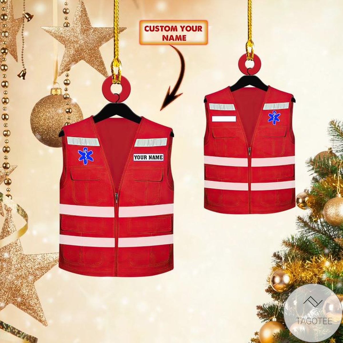 Personalized Waistcoat Emt Paramedic Ornament Red Shaped Ornament