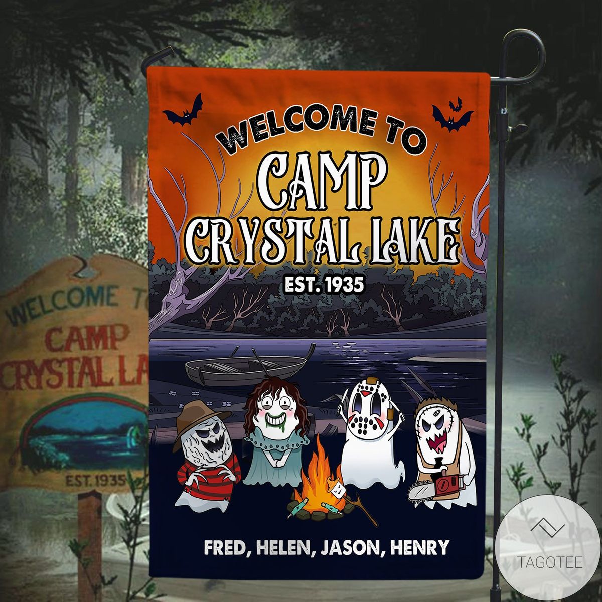 Personalized Welcome To Camp Crystal Lake Flag