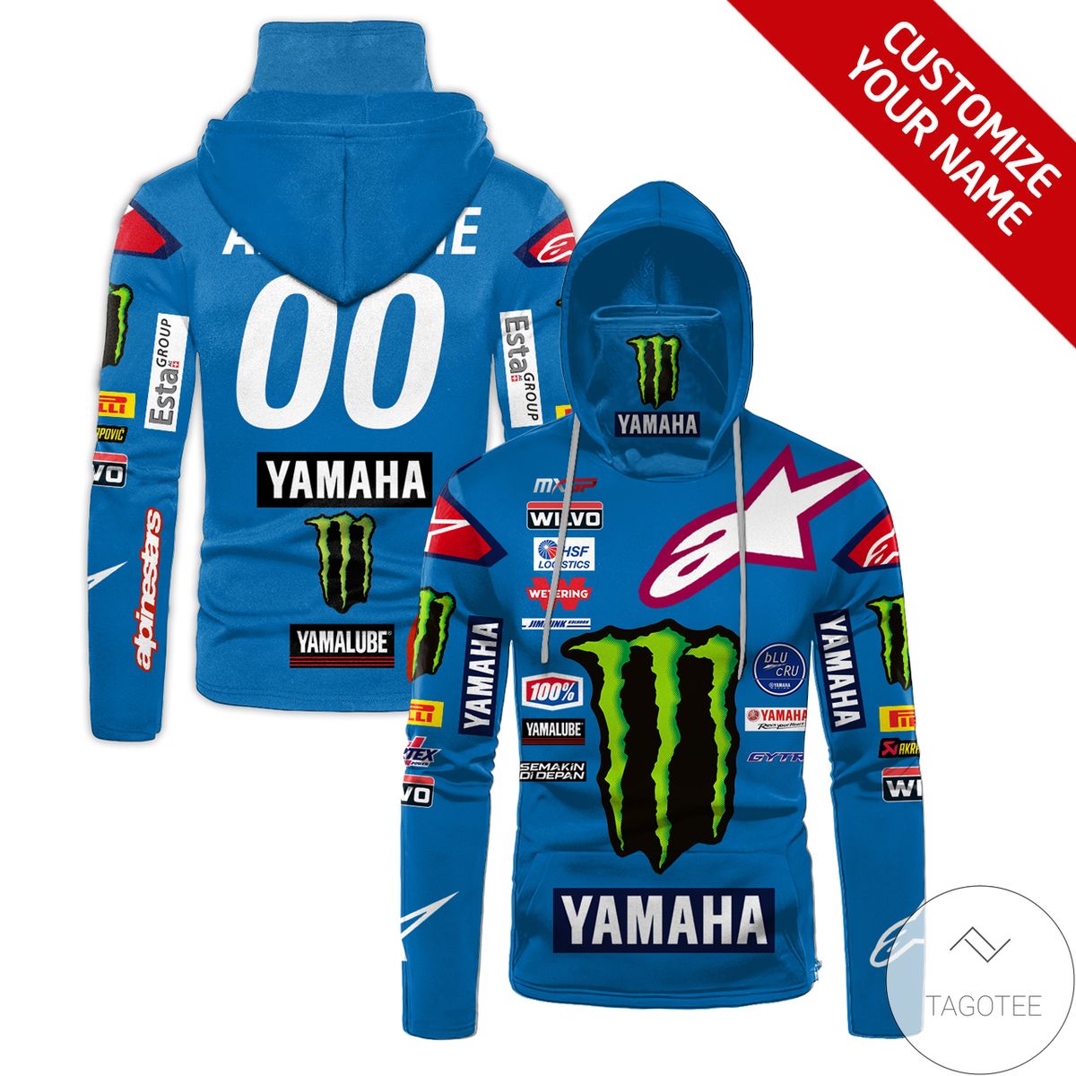 Personalized Yamaha Mountain Dew Branded Blue Mask Hoodie