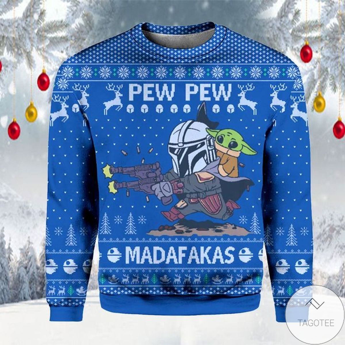 Pew Pew Madafakas Baby Yoda Darth Vader Ugly Christmas Sweater