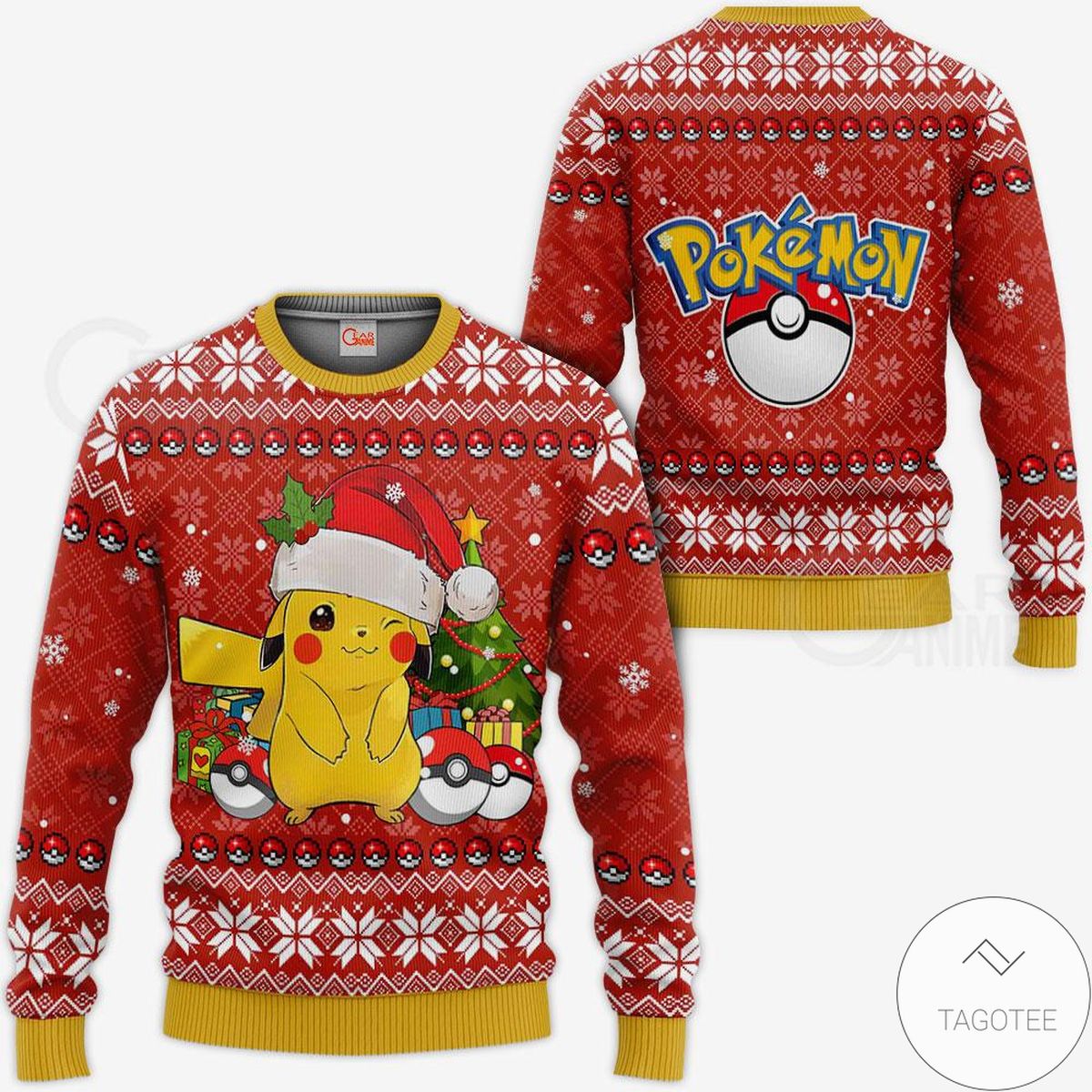 Pikachu Santa Anime Ugly Christmas Sweater