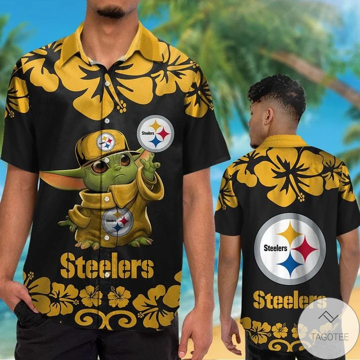 Pittsburgh Steelers Baby Yoda Hawaiian Shirt