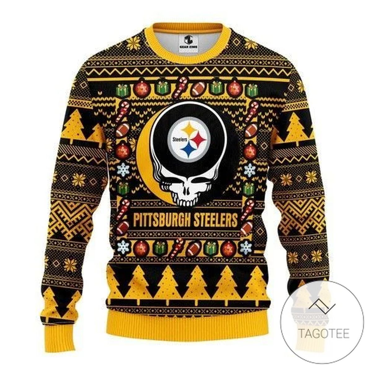 Pittsburgh Steelers Grateful Dead Sweatshirt Knitted Ugly Christmas Sweater