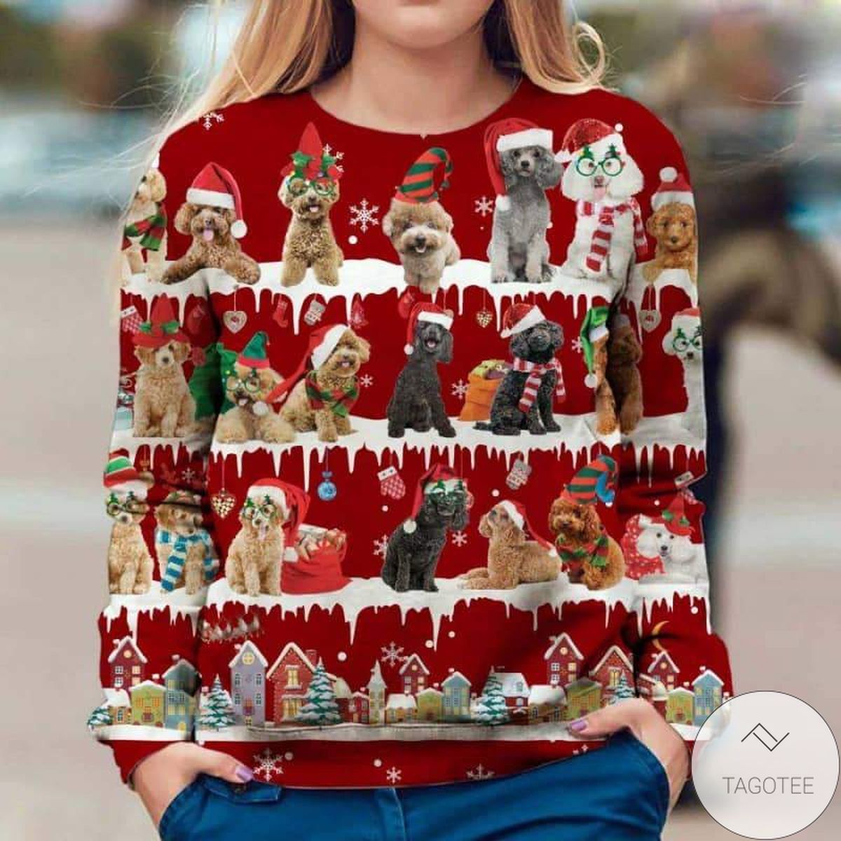 Poodle Snow Christmas Premium Sweatshirt