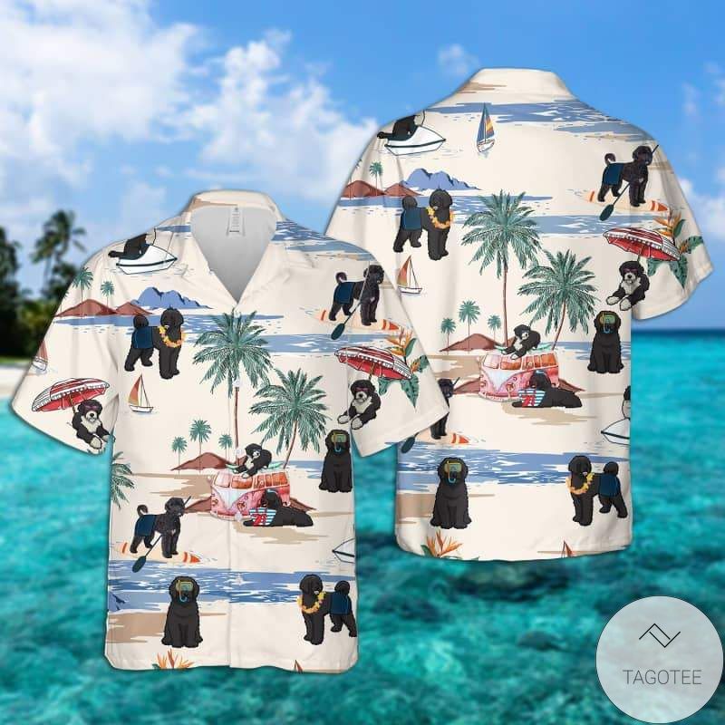 Portuguese Water Dog Summer Beach Hawaiian Shirt
