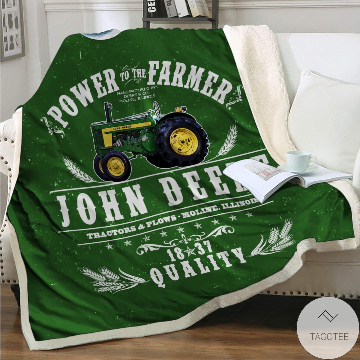 Power To The Farmer John Deere Tractors Blanket