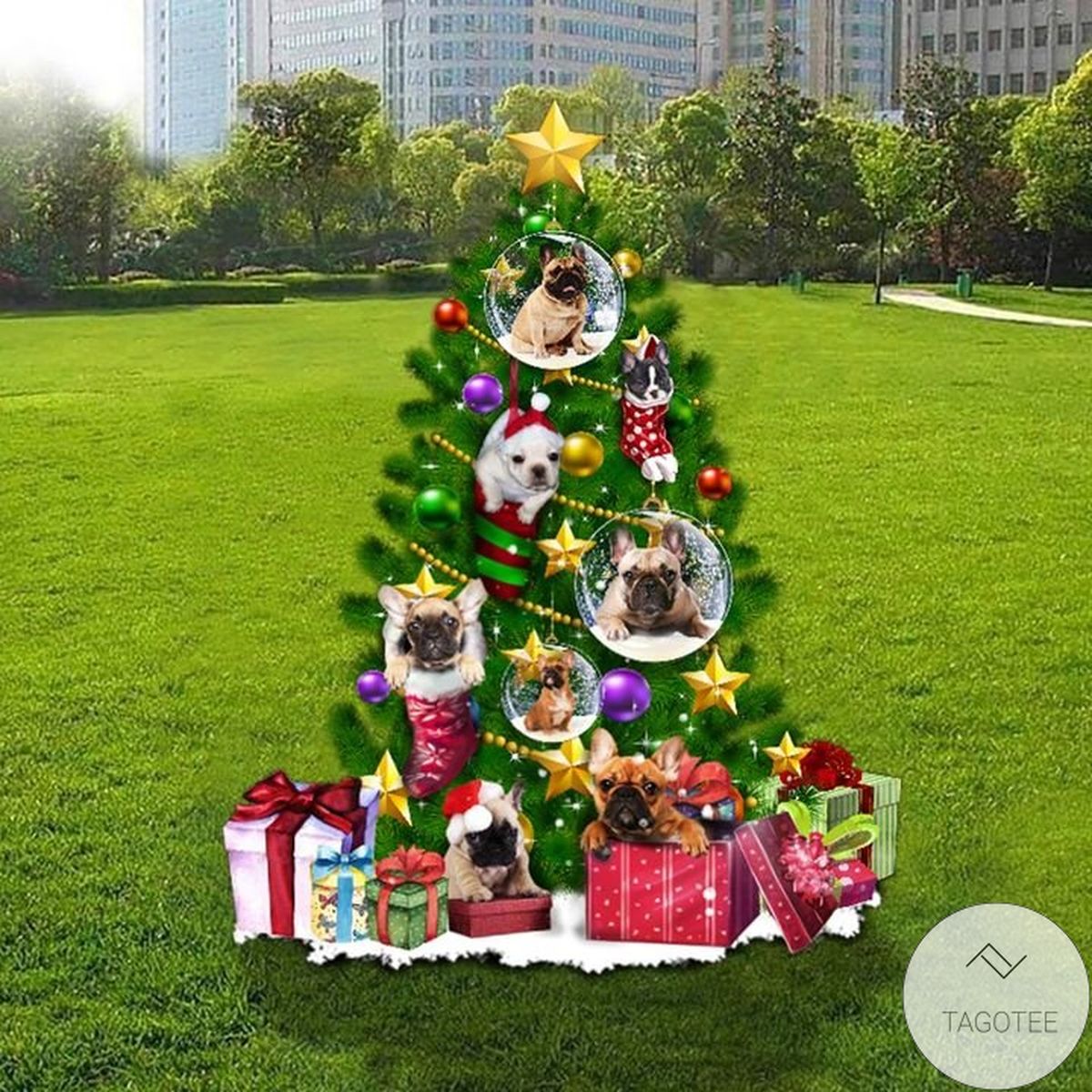 Pug Christmas Tree Yard Sign