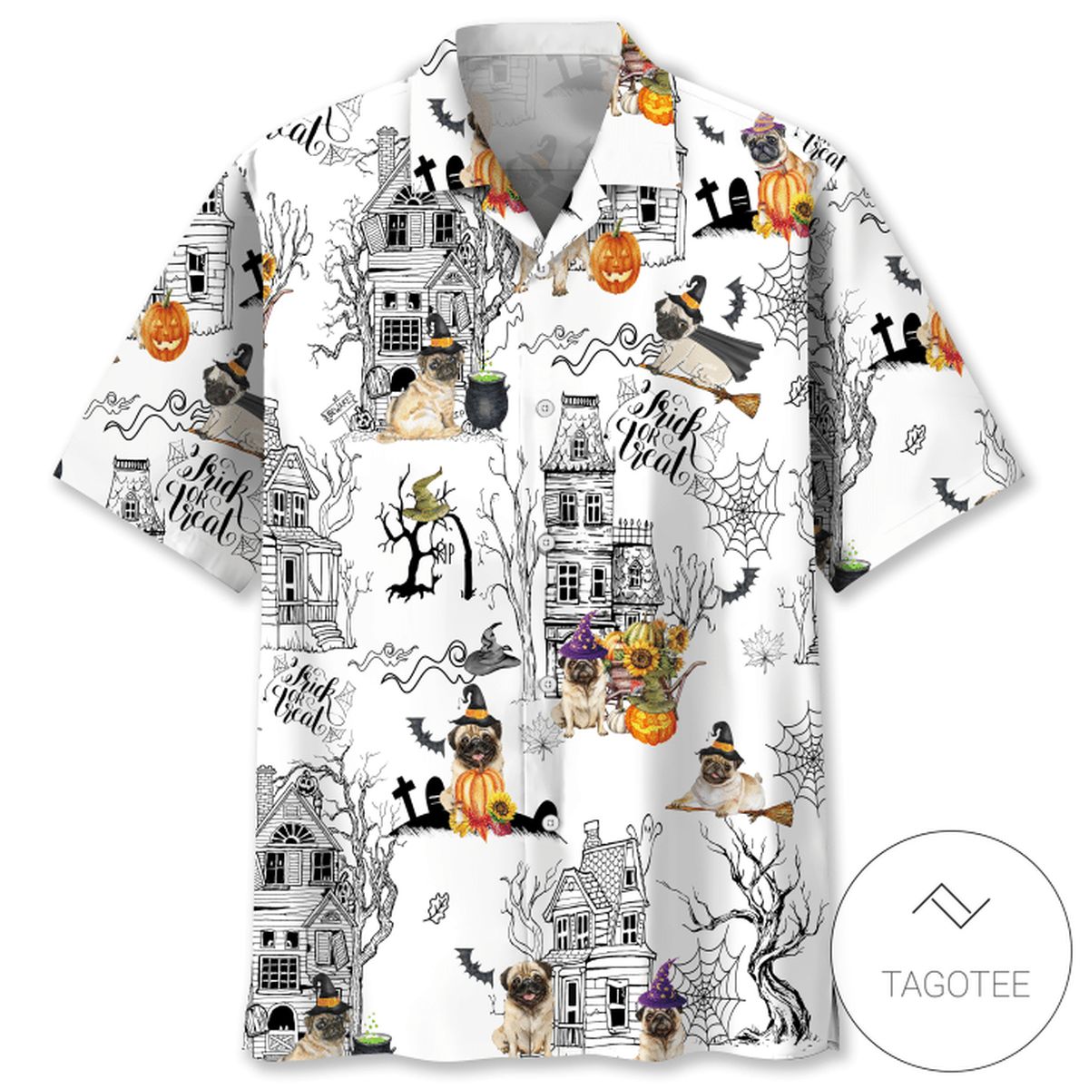 Pug Halloween Hawaiian Shirt
