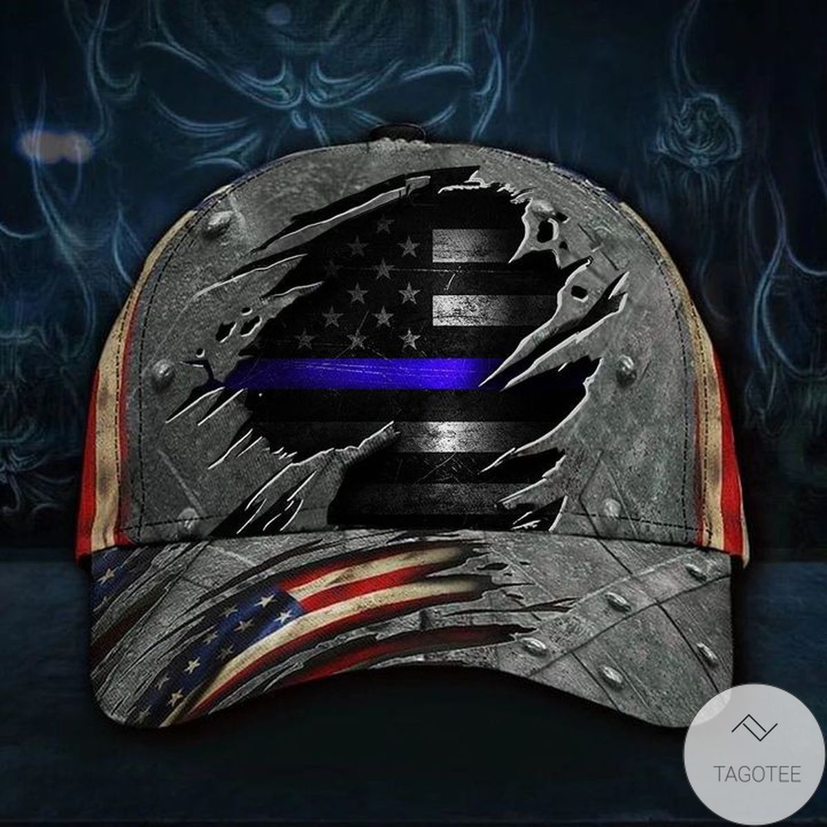 Thin Blue Line Hat 3D Print American Flag Vintage Hat Old Retro Support Our Law Enforcement