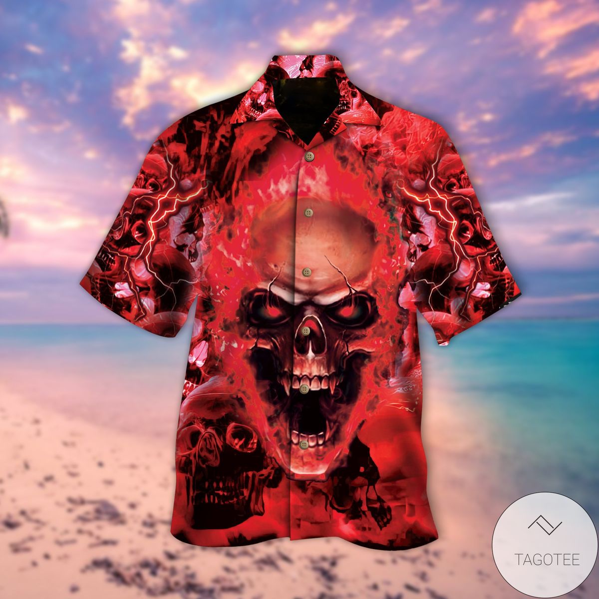 Red Skull Hawaiian Shirt