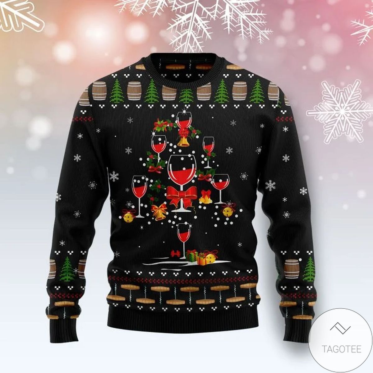 Red Wine Christmas For Unisex Ugly Christmas Sweater