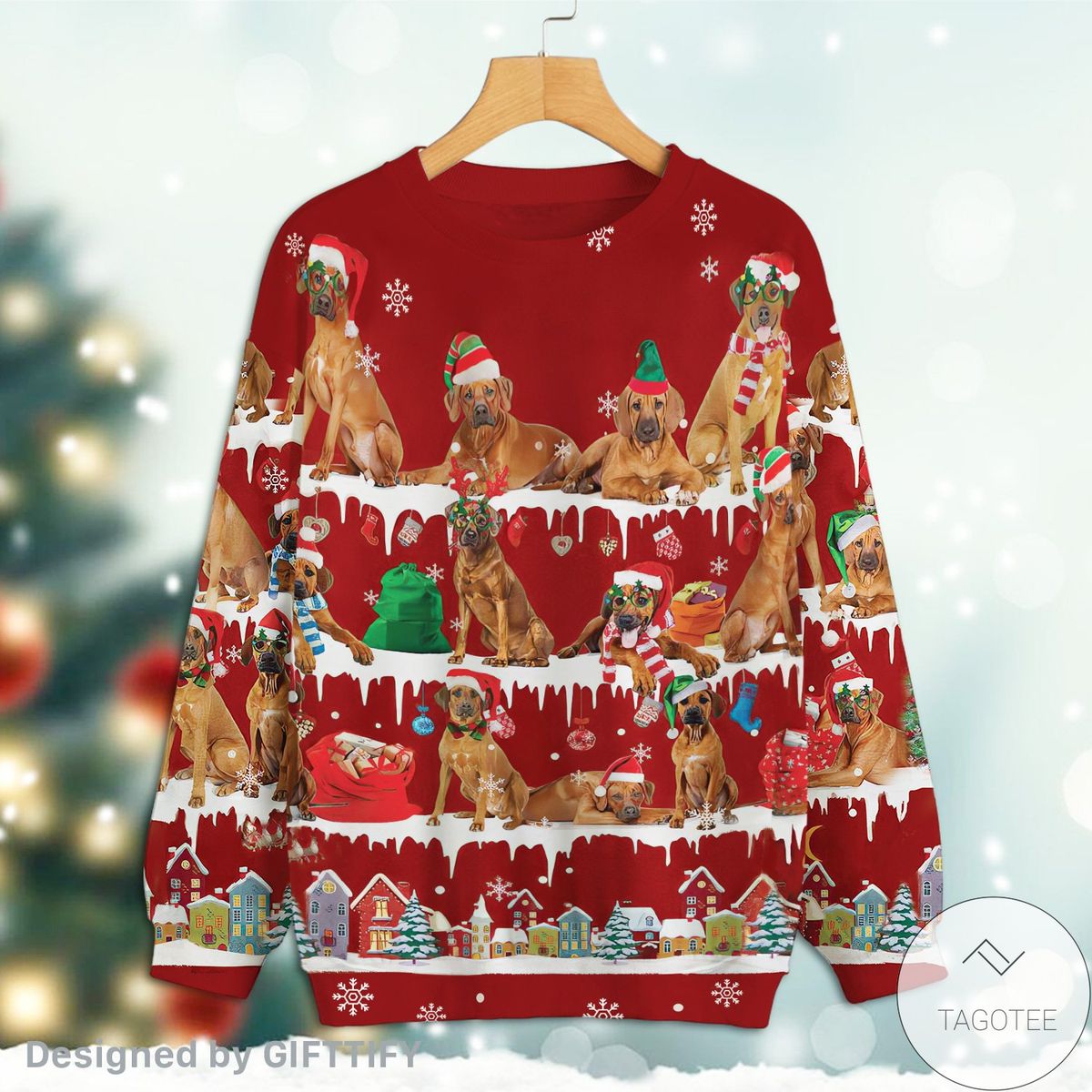 Rhodesian Ridgeback Snow Christmas Premium Sweatshirt