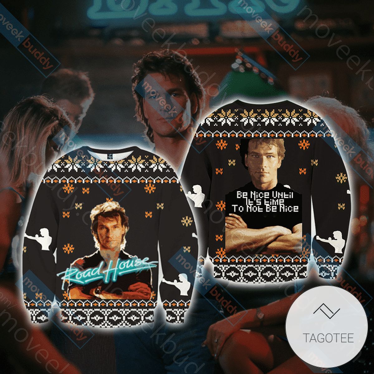 Road House Patrick Swayze For Unisex Sweatshirt Knitted Ugly Christmas Sweater
