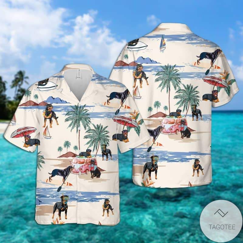 Rottweiler Summer Beach Hawaiian Shirt