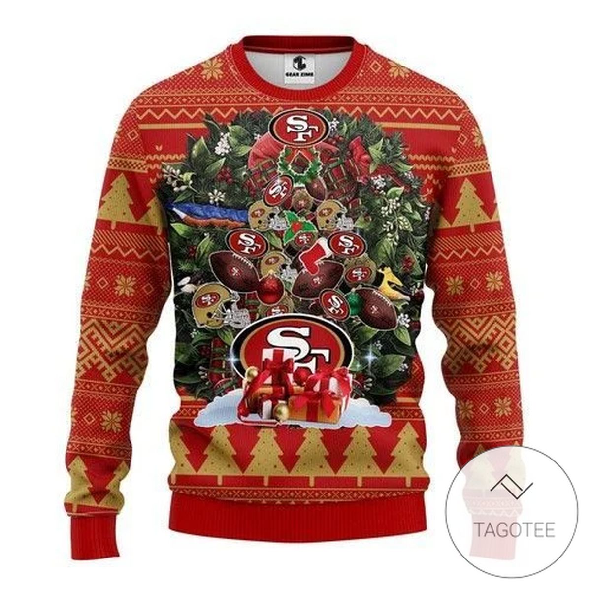 San Francisco 49ers Tree Christmas Sweatshirt Knitted Ugly Christmas Sweater