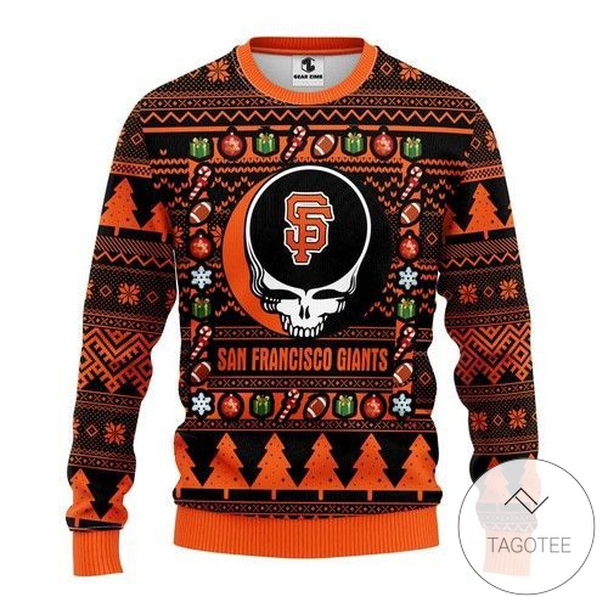 San Francisco Giants Grateful Dead Sweatshirt Knitted Ugly Christmas Sweater